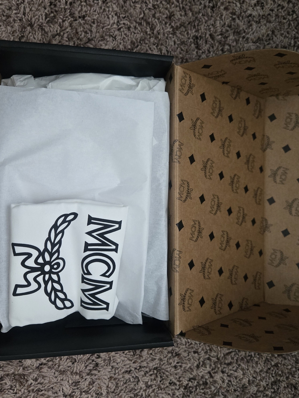 MCM Black & Orange Logo Slide Sandals - Picture 10 of 13